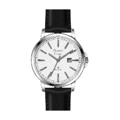 Alexandre Christie ALCW1014LDLSSSL White Dial Black Leather Strap Analog Women Watch